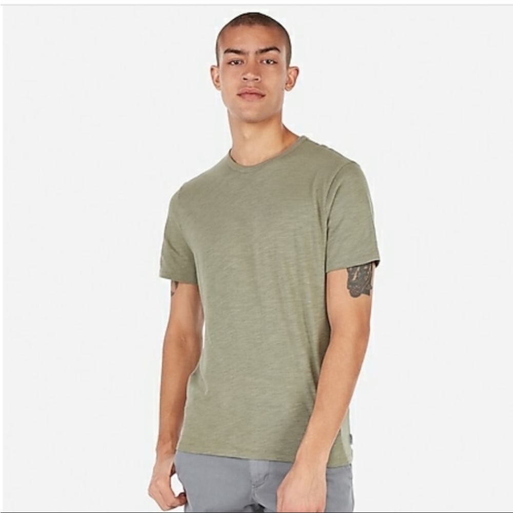✅ NWT EXPRESS Short Sleeve Crewneck Tee T Shirt 100% Cotton Slub Fabric Size XS